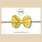 Yellow Metallic Genuine Leather Bow