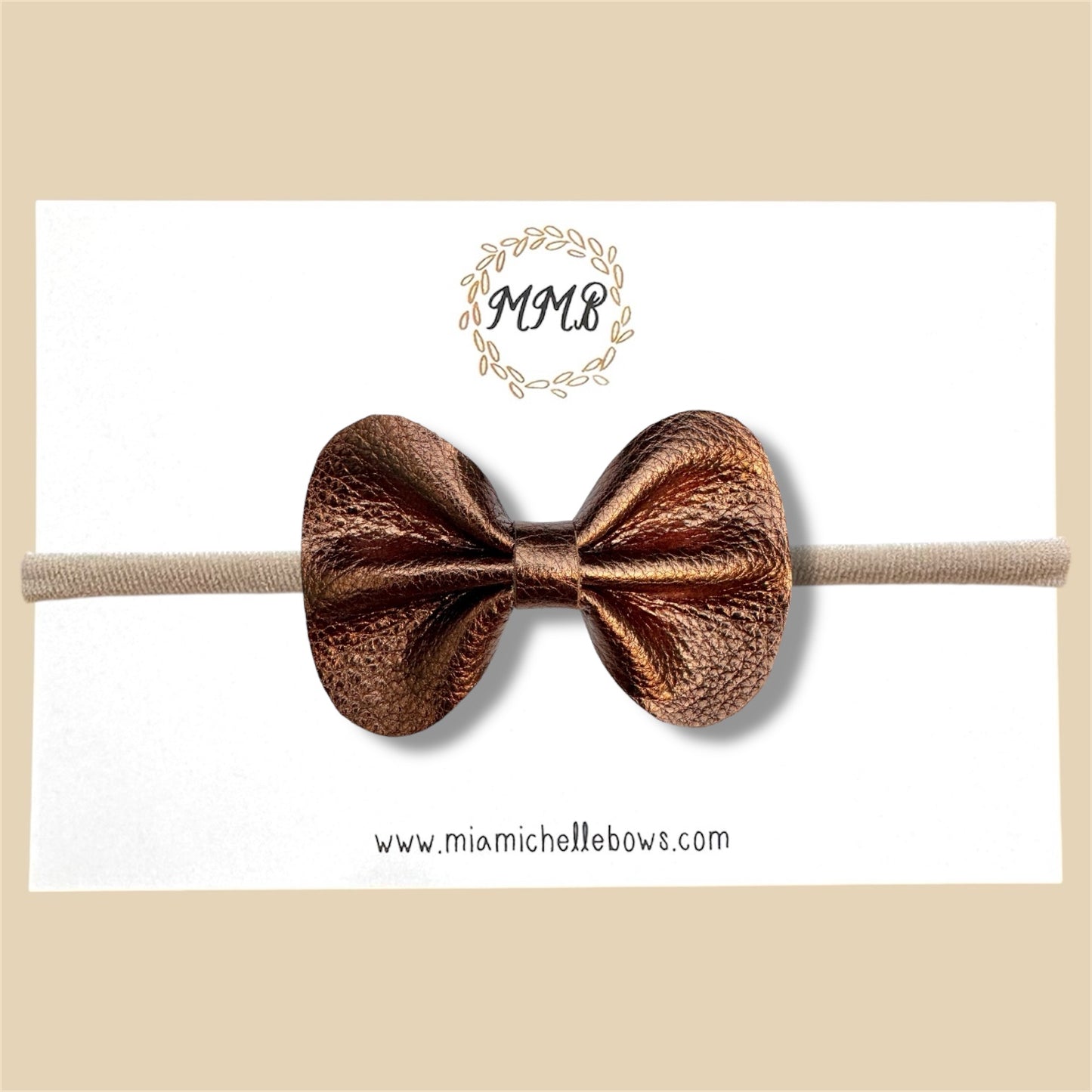 Bronze Genuine Leather Bow