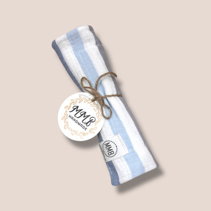 Blue Stripe— Cotton Gauze Burp Cloth