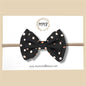 Black Rose Gold Dot Double Layer Bow