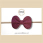 Burgundy Woven Genuine Leather Bow
