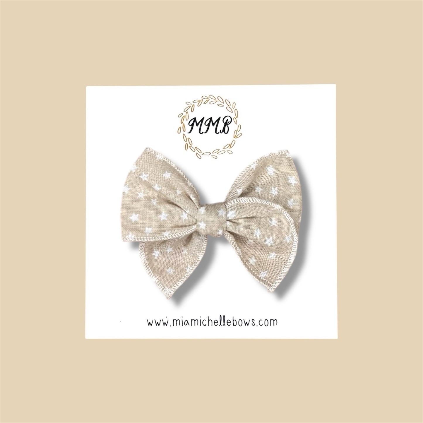 Tan Stars Fairytale Bow