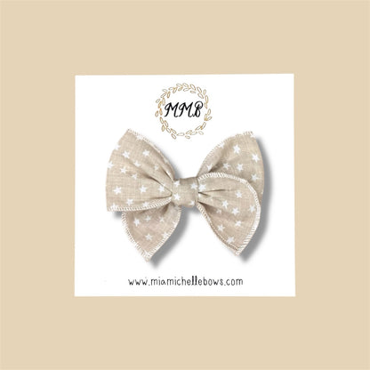 Tan Stars Fairytale Bow