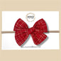 Hand Tied Red & Gold Plaid Bow