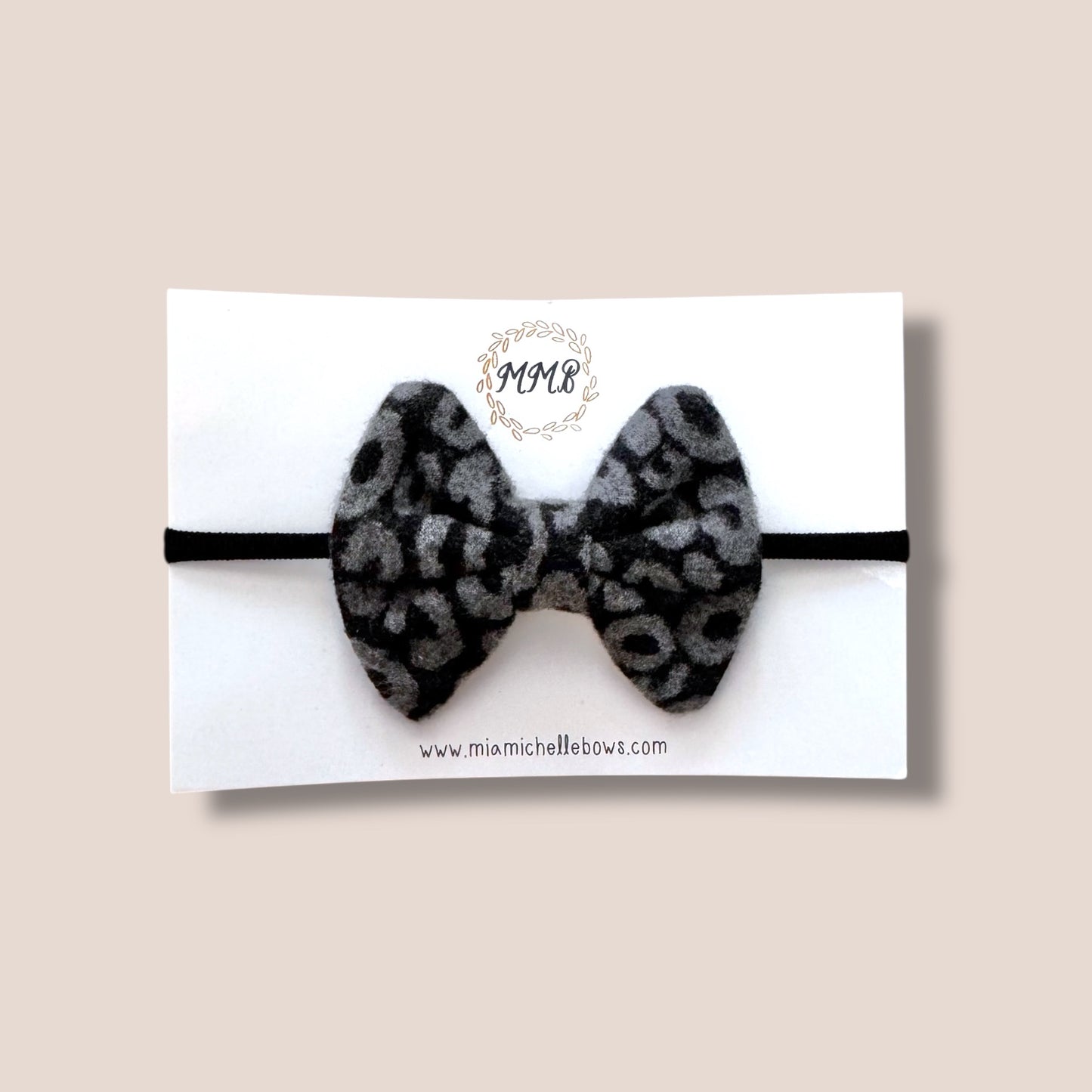 Handmade Gray Cheetah Button Down Sleeper with Matching Bow