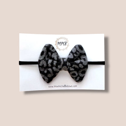 Handmade Gray Cheetah Button Down Sleeper with Matching Bow