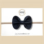 Black Pebbled Genuine Leather Bow