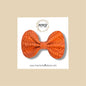 Orange Basketweave Genuine Leather Bow