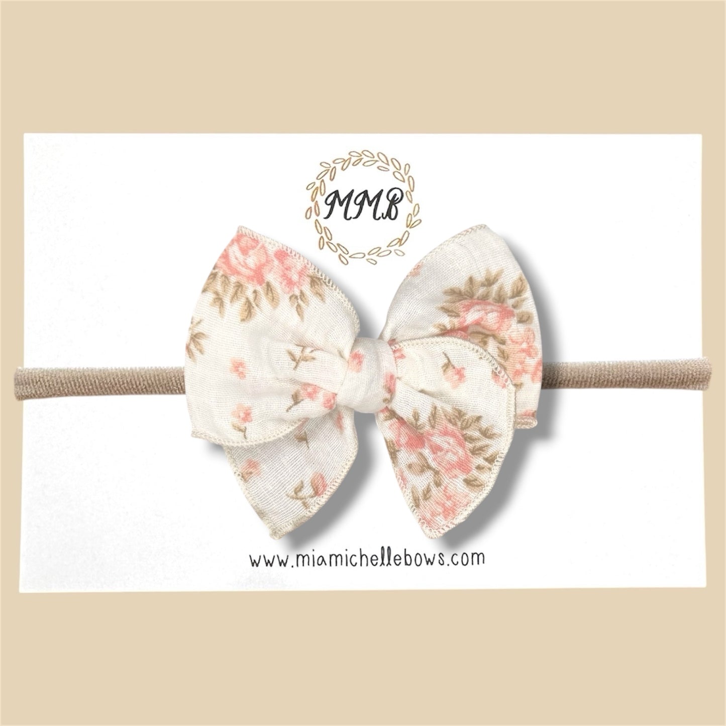 Rose Gauze Floral Fairytale Bow