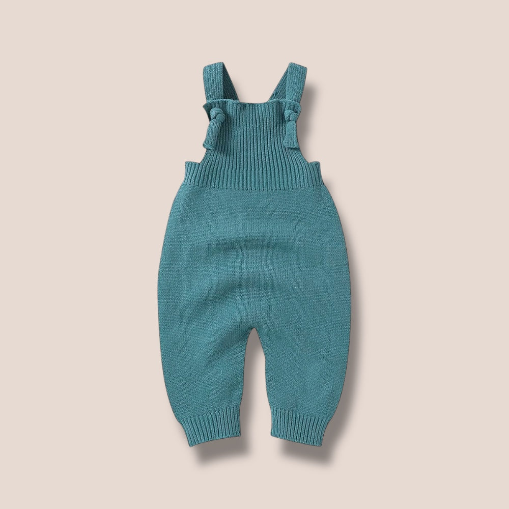 Dark Teal Knit Knotted Romper 9-12 months