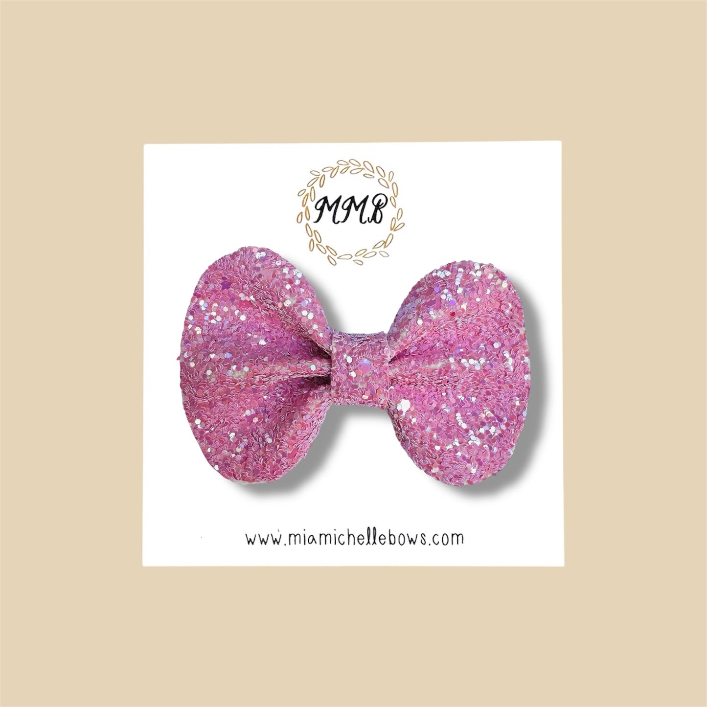 Bubblegum Pink Glitter Bow