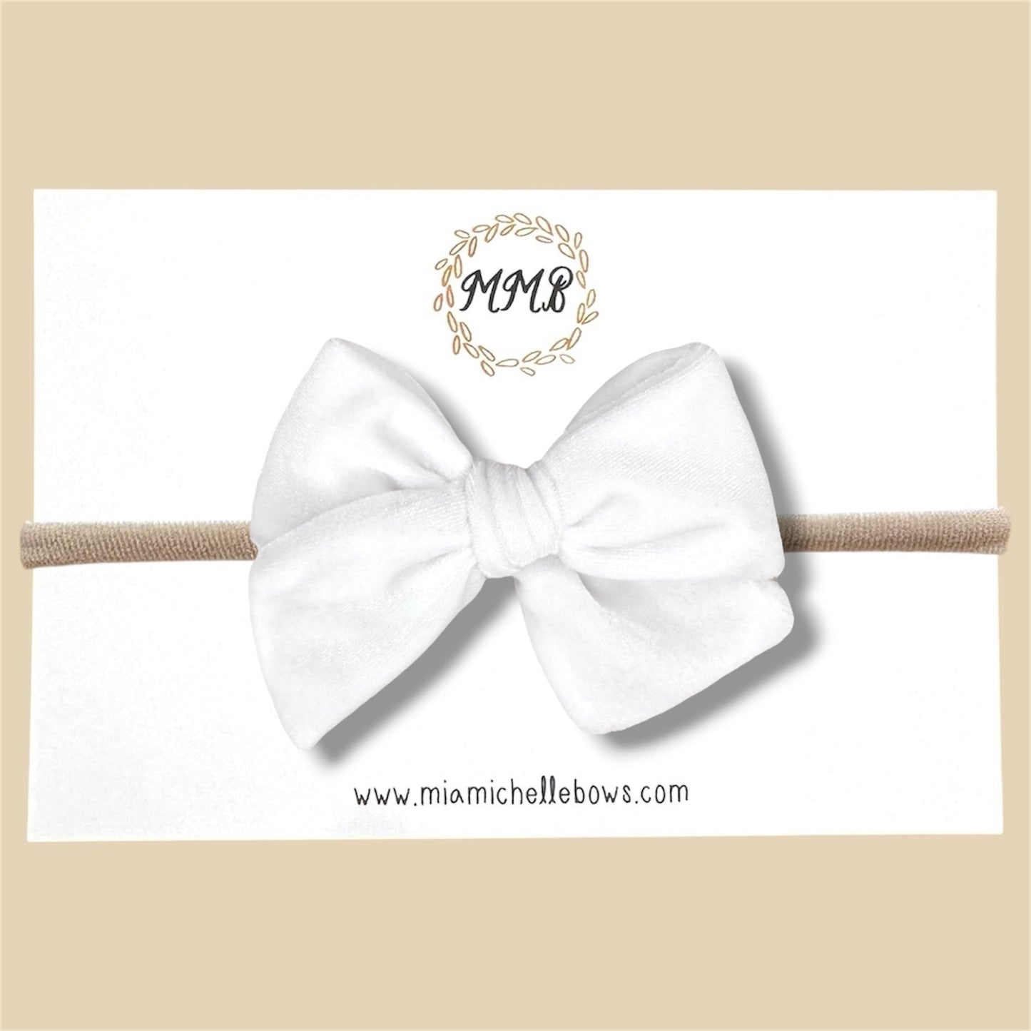 Velvet Bow in White