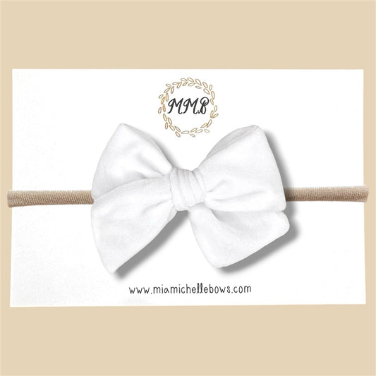Velvet Bow in White