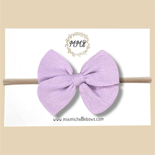 Hand-tied Gauze Bow in Lavender