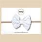 White Pinwheel Genuine Leather Bow