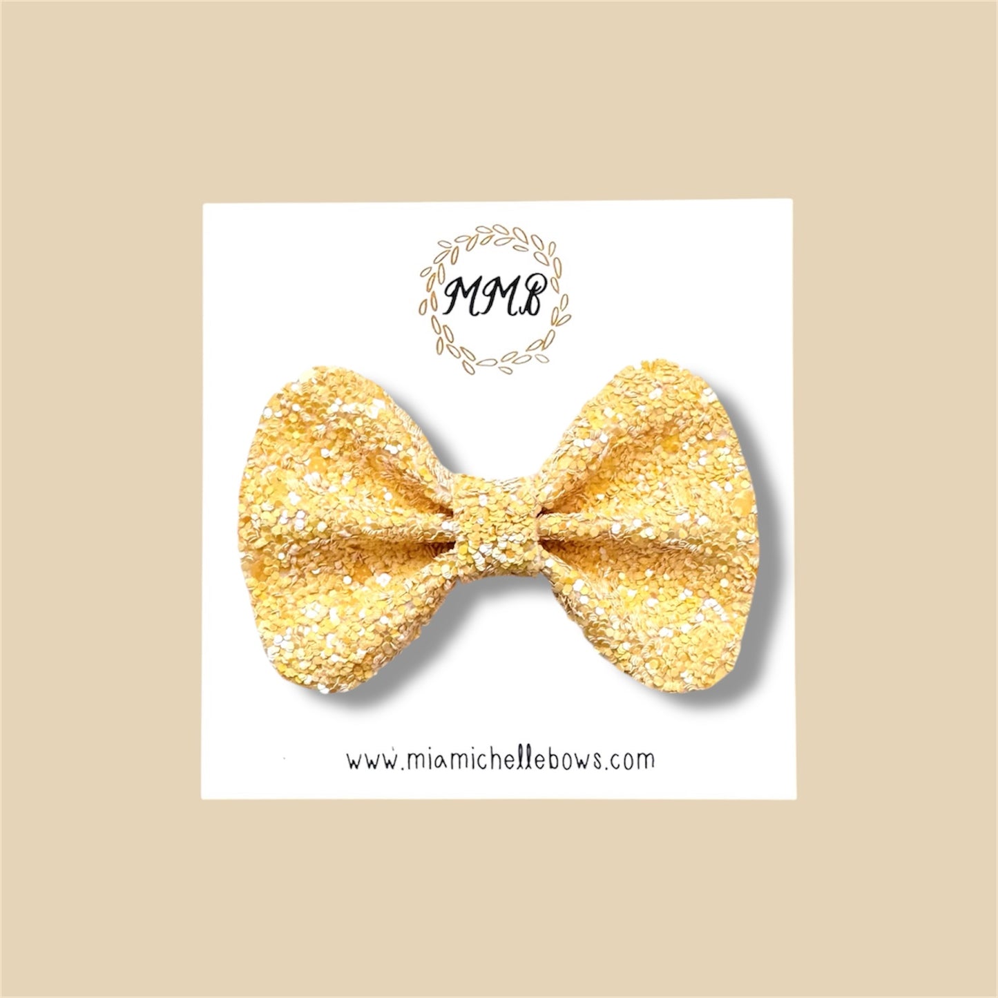 Yellow Glitter Bow