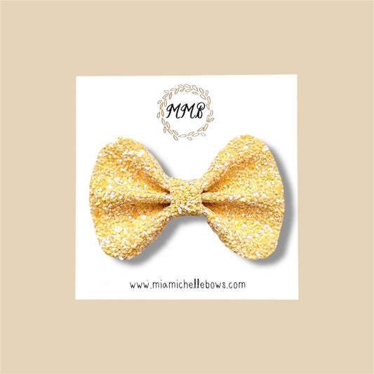 Yellow Glitter Bow
