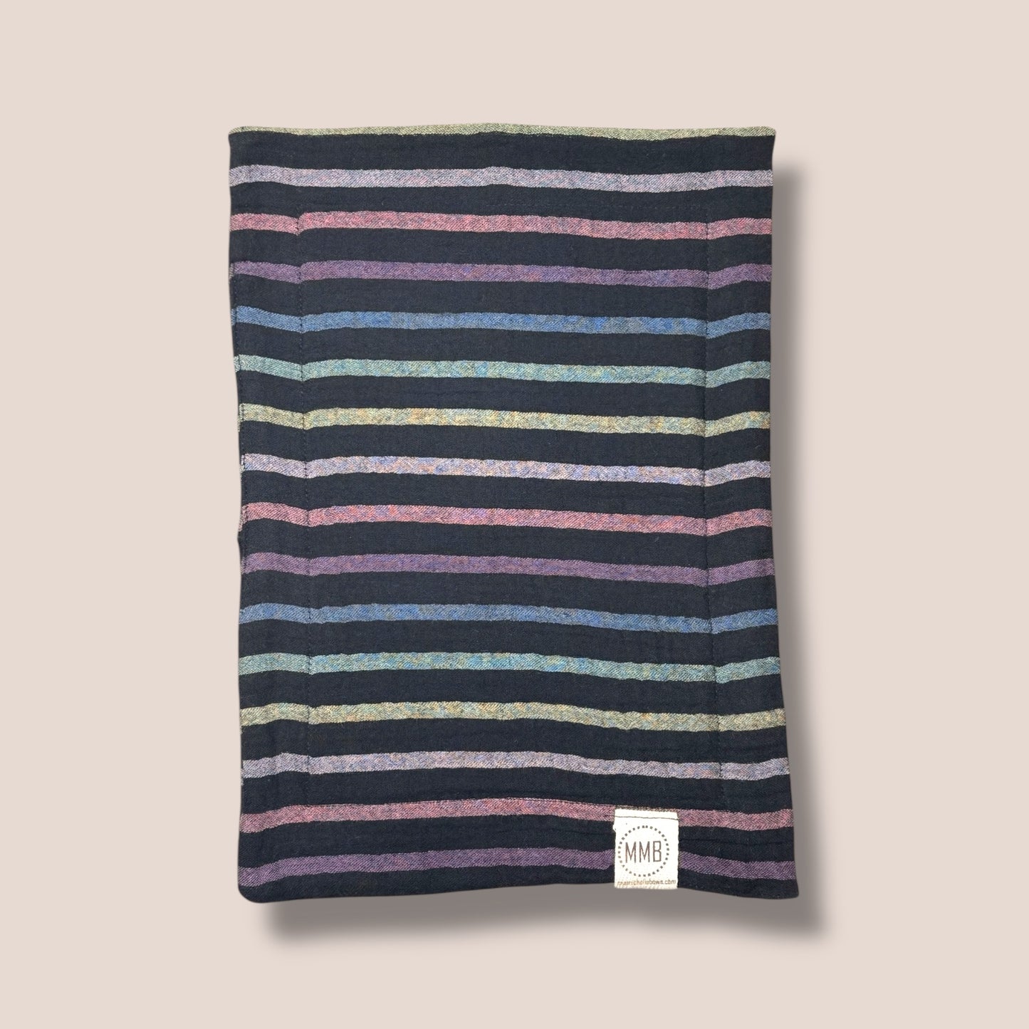 Black Rainbow Stripe— Cotton Gauze Burp Cloth