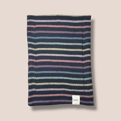 Black Rainbow Stripe— Cotton Gauze Burp Cloth