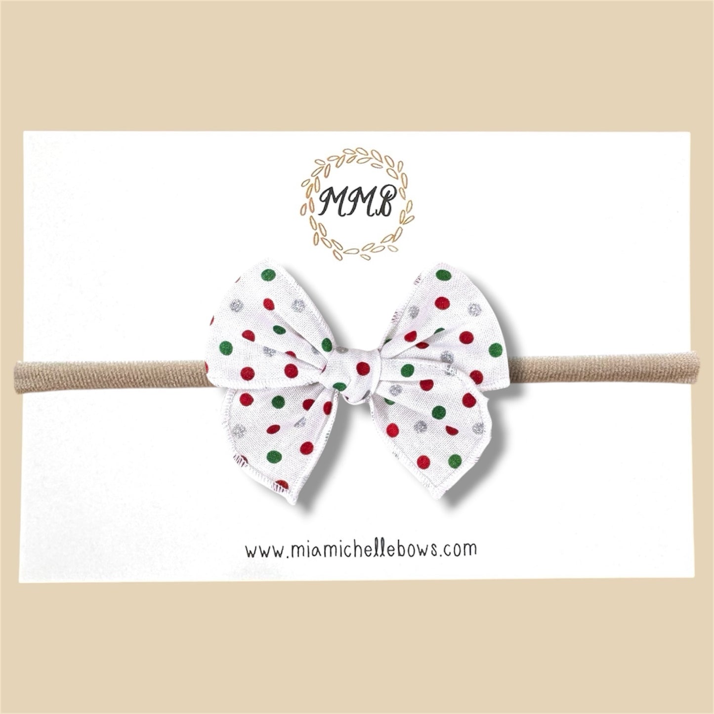 Christmas Polkadot Glitter Fairytale Bow