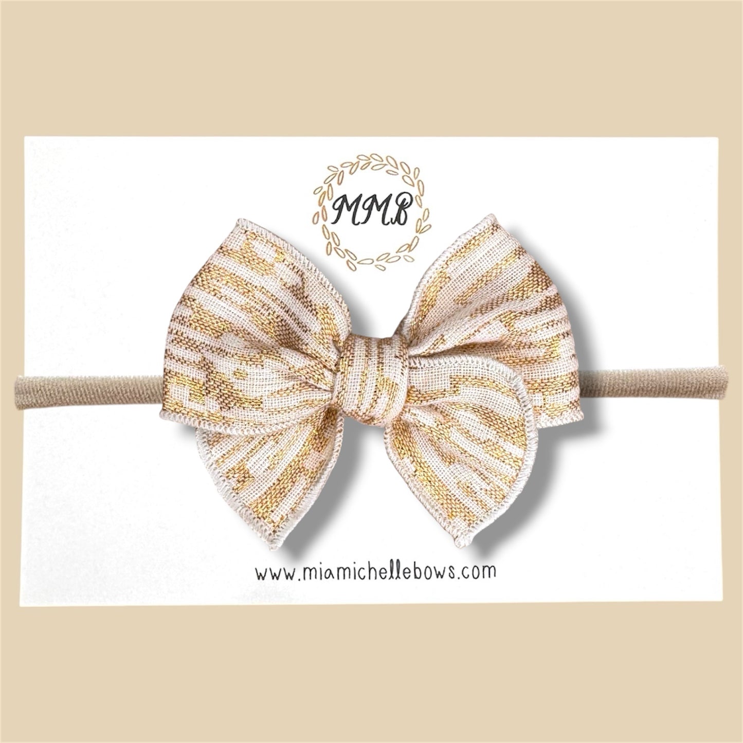 Gold & Cream Linen Fairytale Bow