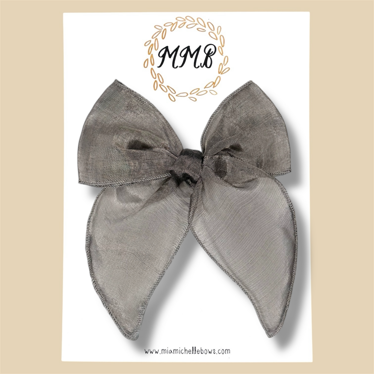 Silver Gray Sheer Fairytale Bow
