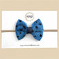 Blue Fawn Fur Genuine Leather Bow