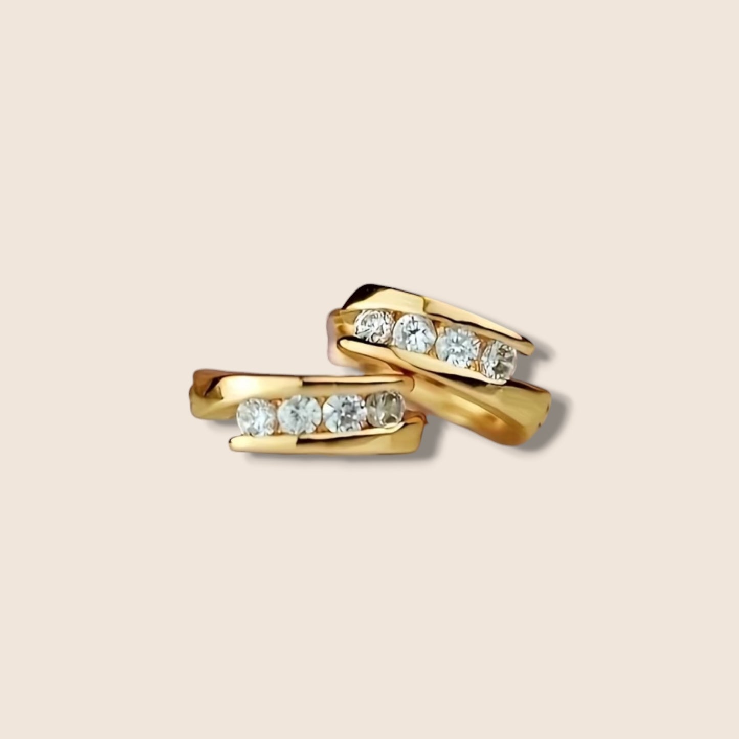 Gold CZ Hoops