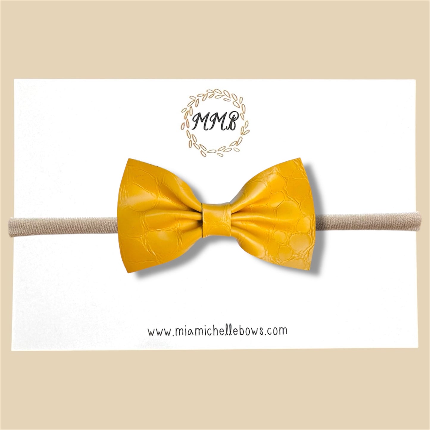 Slim Dandelion Genuine Leather Bow