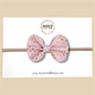 Blush & Gold Polkadot Vegan Leather Bow