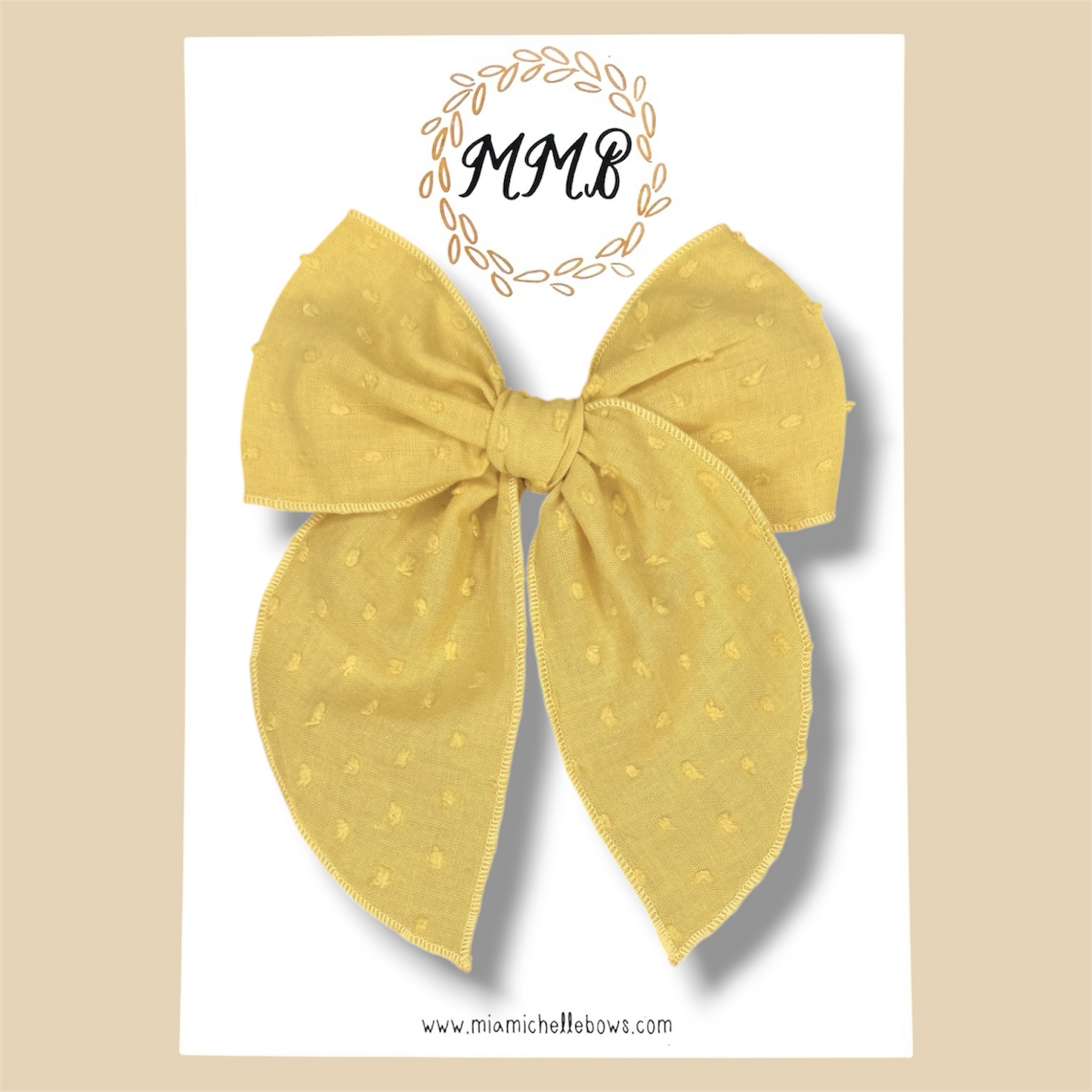 Yellow Swiss Dot Fairytale Bow