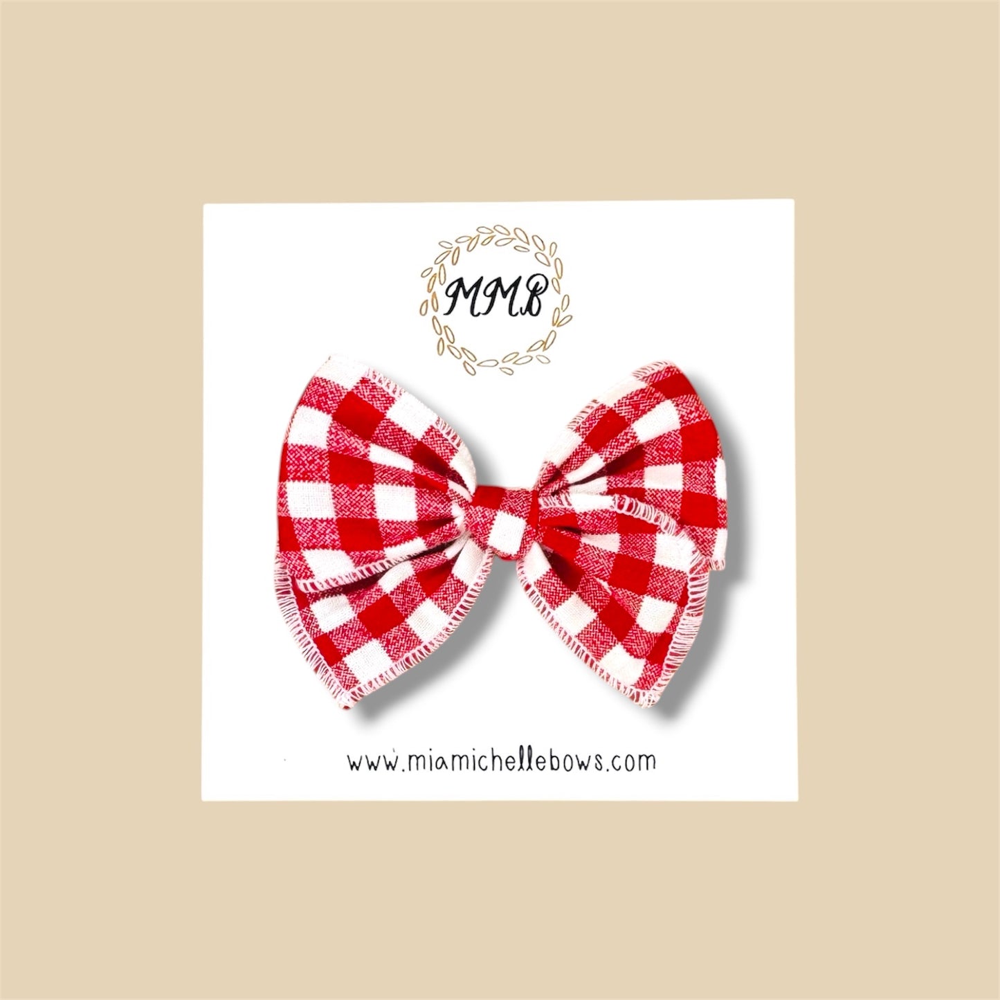 Red Gingham Fairytale Bow