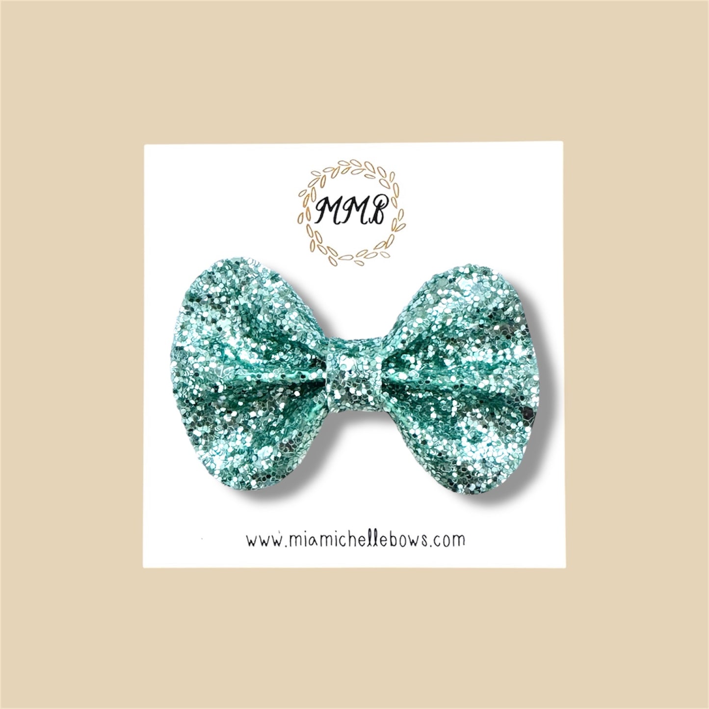 Turquoise Glitter Bow