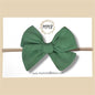 Green Stretch Knit Hand Tied Bow