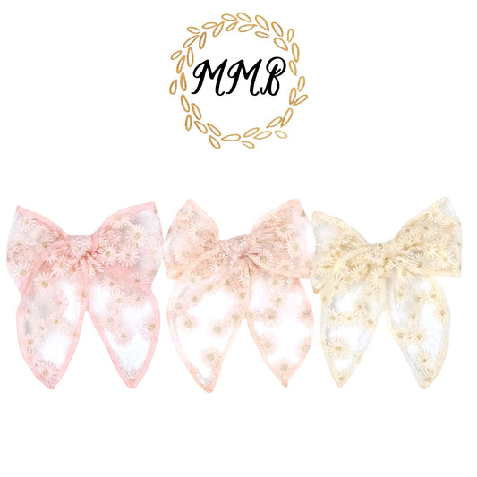 Sheer Floral & Gold Fairytale Bows