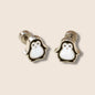 Silver Penguin Flat Screw Back Studs