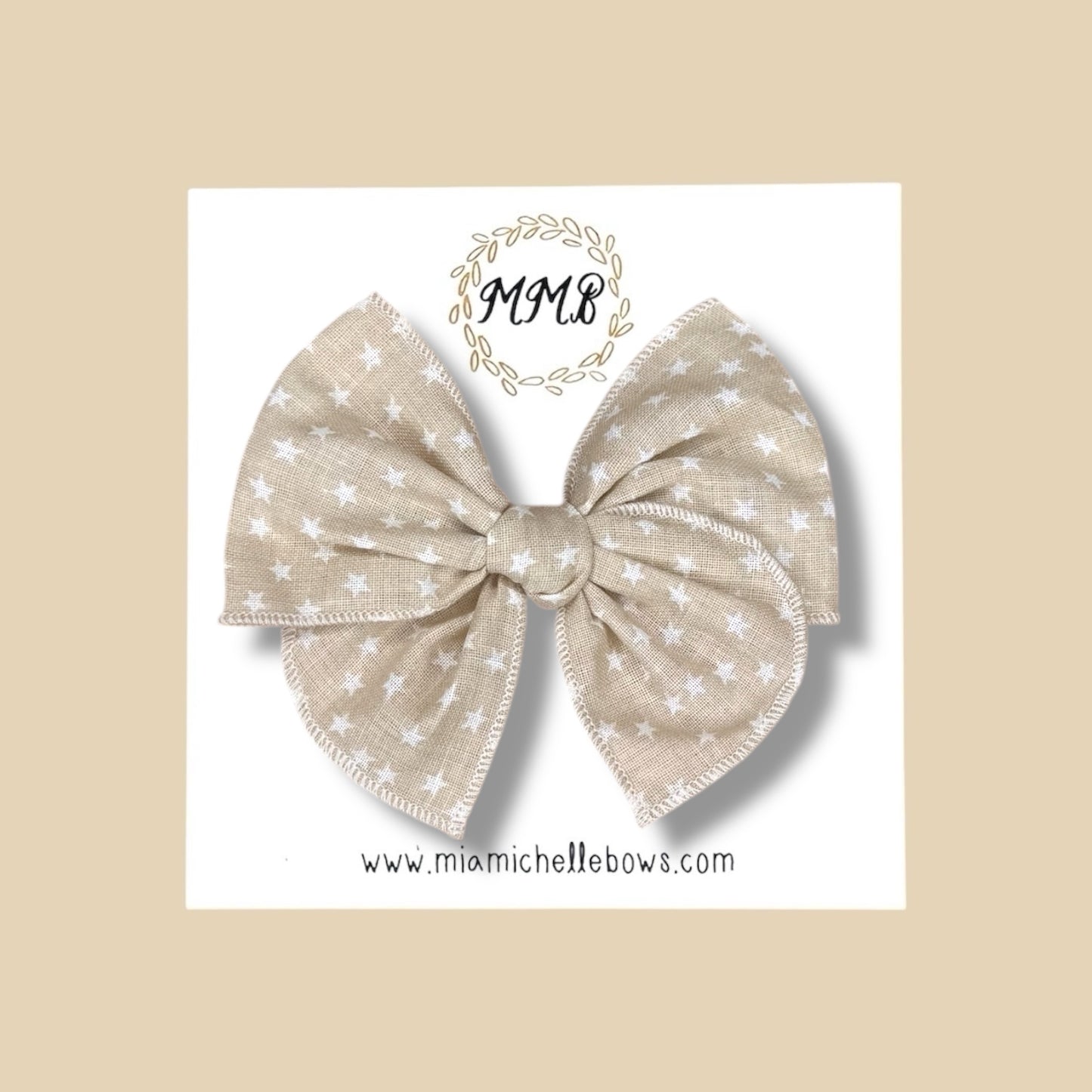 Tan Stars Fairytale Bow