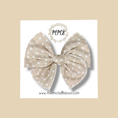 Tan Stars Fairytale Bow