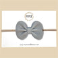 Gray Genuine Leather Bow