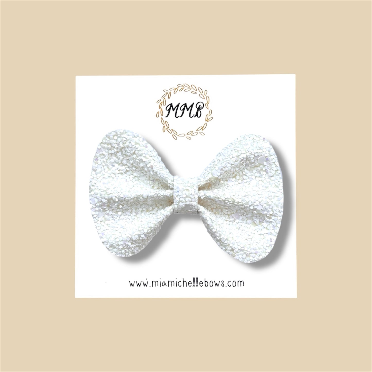 White Glitter Bow