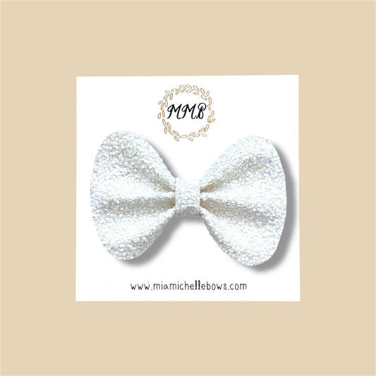 White Glitter Bow