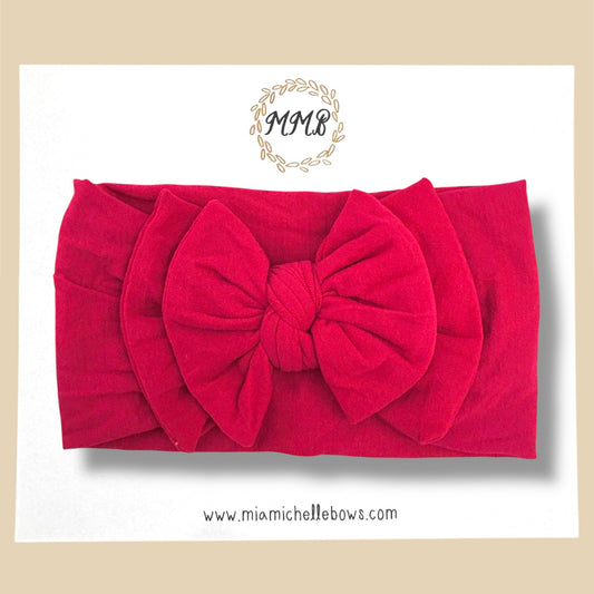 Cranberry Double Layer Bow Headwrap