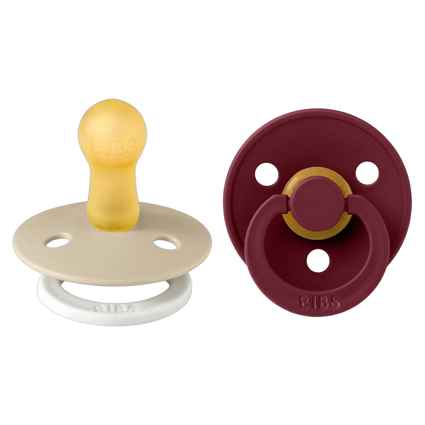 Bibs Colour Pacifier 2 Pack—Vanilla Glow & Elderberry