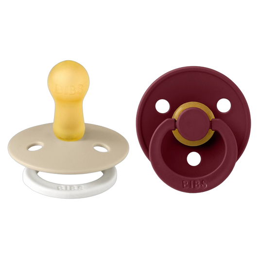 Bibs Colour Pacifier 2 Pack—Vanilla Glow & Elderberry