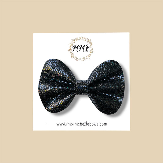 Black Disco Glitter Bow