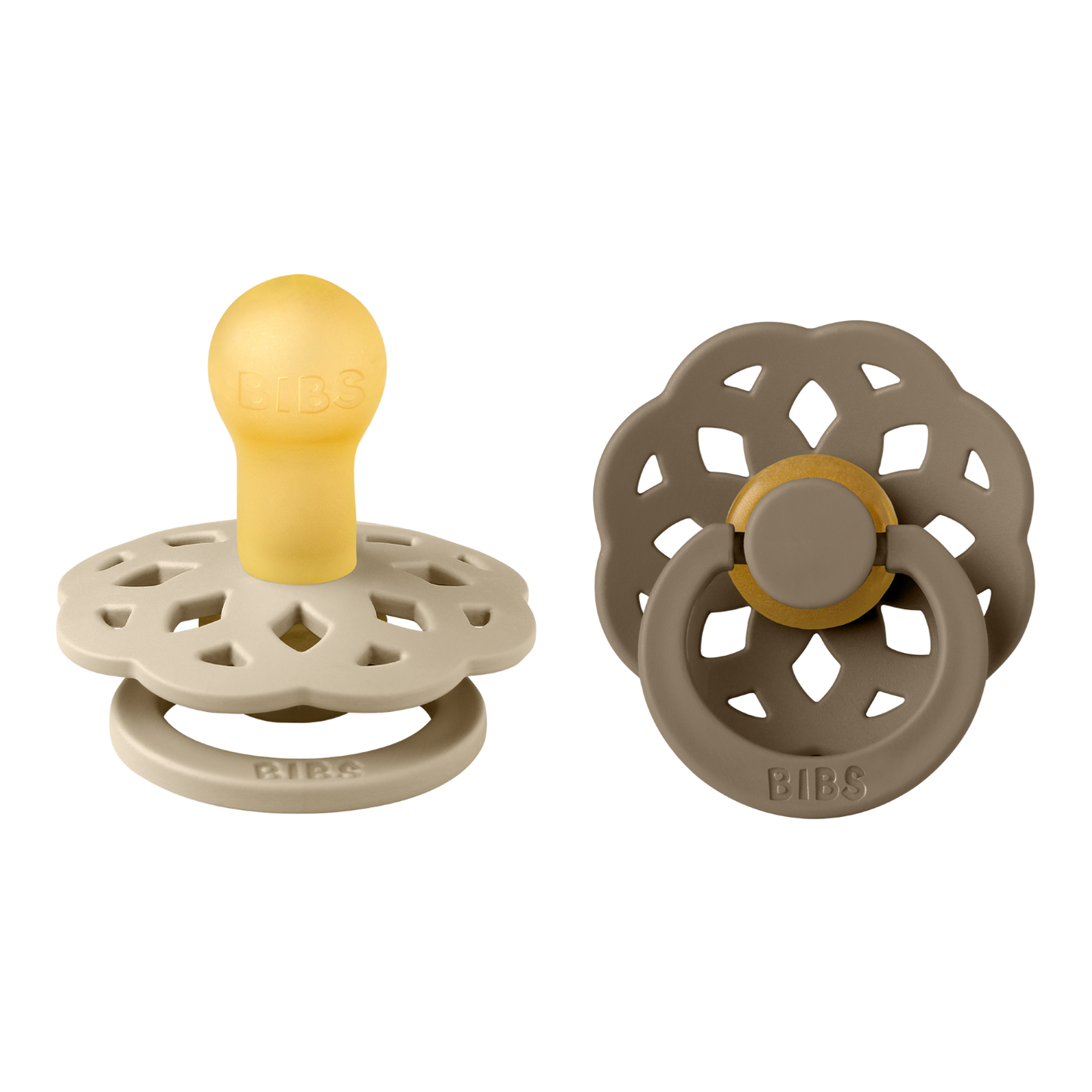 Bibs Boheme Pacifier 2 Pack- Vanilla/ Dark Oak