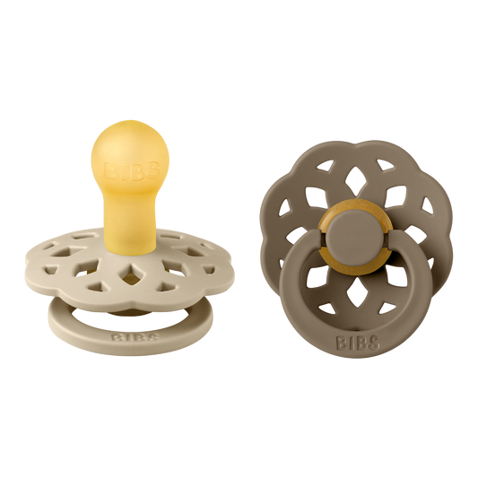 Bibs Boheme Pacifier 2 Pack- Vanilla/ Dark Oak