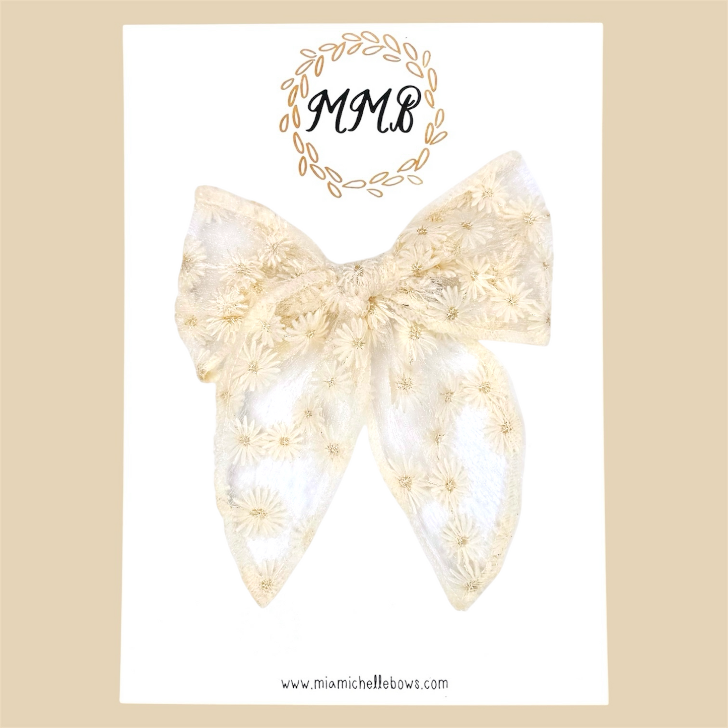 Sheer Floral & Gold Fairytale Bows