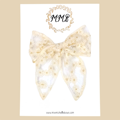 Sheer Floral & Gold Fairytale Bows