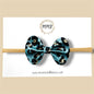 Blue Leopard Glitter Bow
